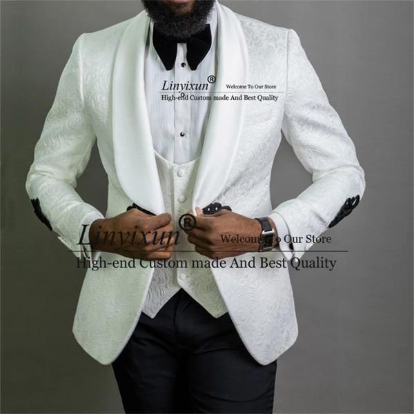 men's suits & blazers white floral jacquard mens black peaked lapel 2 pieces jackets pants groom wedding tuxedos fashion male suit, White;black
men's suits & blazers white floral jacquard mens black peaked lapel 2 pieces jackets pants groom wedding tuxedos fashion male suit, White;black