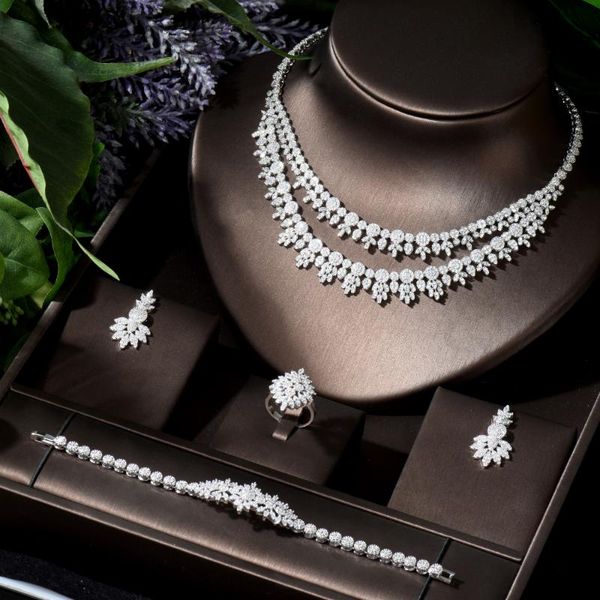 earrings & necklace hibride trendy cubic zirconia bride wedding jewelry set 2021 wholesale woman and earing for bridal bijoux n-705, Silver
earrings & necklace hibride trendy cubic zirconia bride wedding jewelry set 2021 wholesale woman and earing for bridal bijoux n-705, Silver