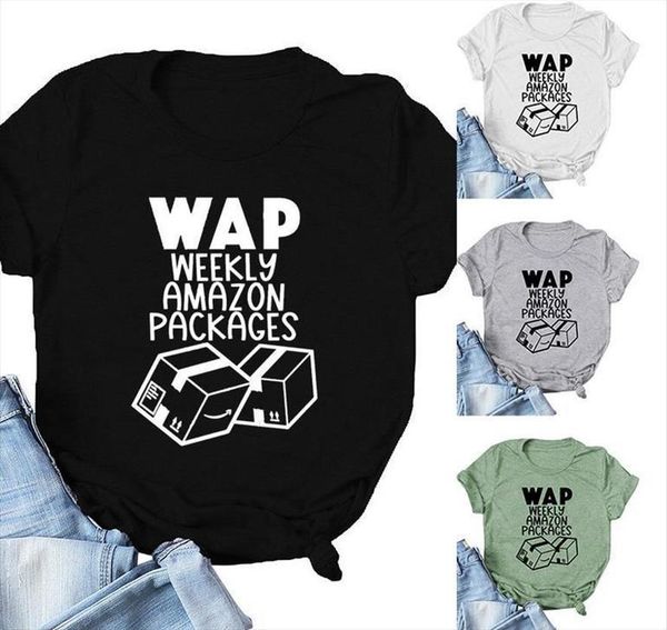 wap weekly package letter womens t shirt print short sleeve o neck summer tee camisetas mujer, White
wap weekly package letter womens t shirt print short sleeve o neck summer tee camisetas mujer, White