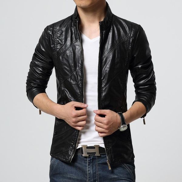 men's fur & faux jaqueta de couro masculino autumn male leather jacket quality motorcycle slim coat men cj193, Black
men's fur & faux jaqueta de couro masculino autumn male leather jacket quality motorcycle slim coat men cj193, Black