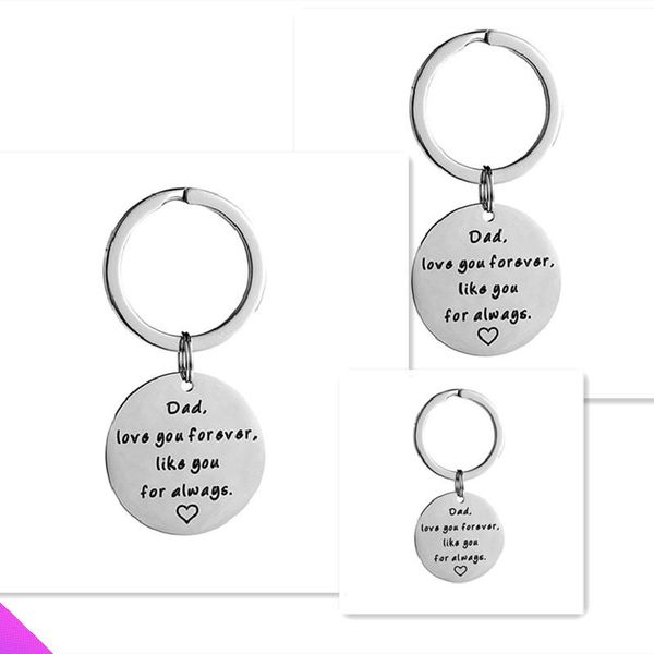 keychains wholesale 5 keychain round stainless steel pendant with the words "dad i love you forever like for always"gift father�, Silver
keychains wholesale 5 keychain round stainless steel pendant with the words "dad i love you forever like for always"gift father�, Silver