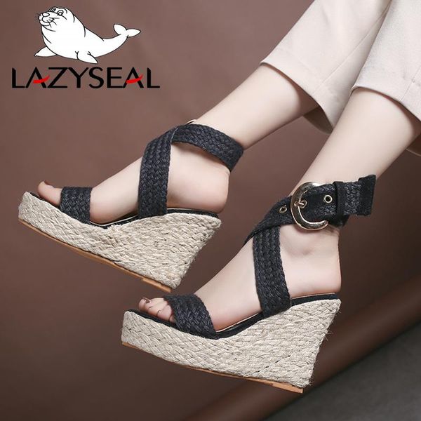 lazyseal gladiator 11cm platform wedge sandals women shoes woman plus size high heels summer espadrilles cane flip flop, Black
lazyseal gladiator 11cm platform wedge sandals women shoes woman plus size high heels summer espadrilles cane flip flop, Black