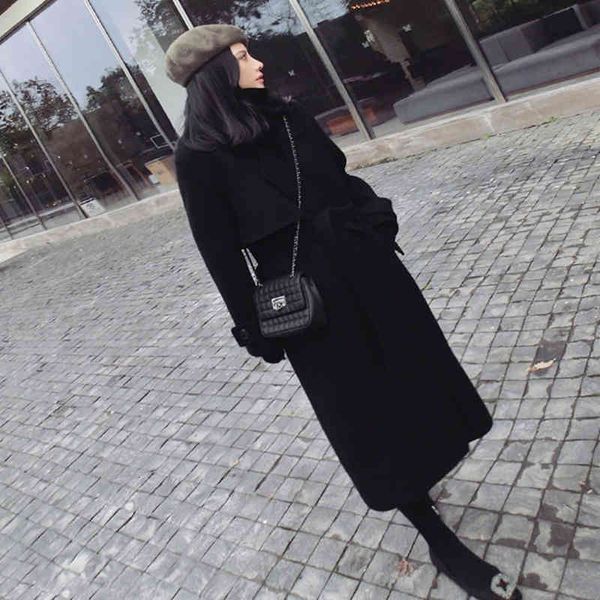 women's trench coats 2021 autumn and winter black woolen jacket female fashion loose long female casual, Tan;black
women's trench coats 2021 autumn and winter black woolen jacket female fashion loose long female casual, Tan;black