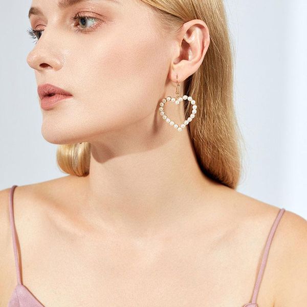 dangle & chandelier simple korean plain gold metal pearl heart earrings for women unique statement big earing 2021 trend fashionearrings jew, Silver
dangle & chandelier simple korean plain gold metal pearl heart earrings for women unique statement big earing 2021 trend fashionearrings jew, Silver