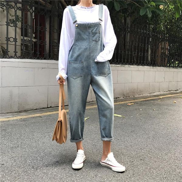 women's jumpsuits & rompers fashion women denim jumpsuit ladies spring loose jeans female casual plus size overall playsuit with pocket, Black;white
women's jumpsuits & rompers fashion women denim jumpsuit ladies spring loose jeans female casual plus size overall playsuit with pocket, Black;white