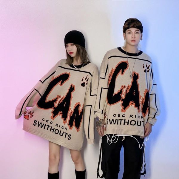 men's sweaters sale men hiphop long sleeve sweater embroidered couple oversize ins knitted for high street college style, White;black
men's sweaters sale men hiphop long sleeve sweater embroidered couple oversize ins knitted for high street college style, White;black