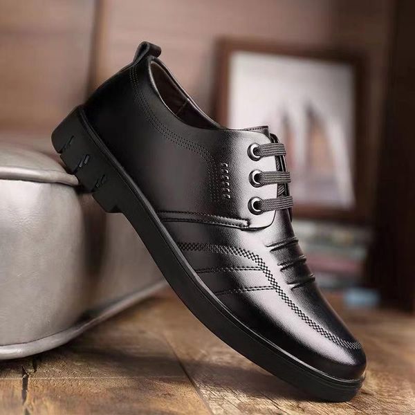 men's leather shoes, casual british business suits, breathable youth driving shoes dress, Black
men's leather shoes, casual british business suits, breathable youth driving shoes dress, Black