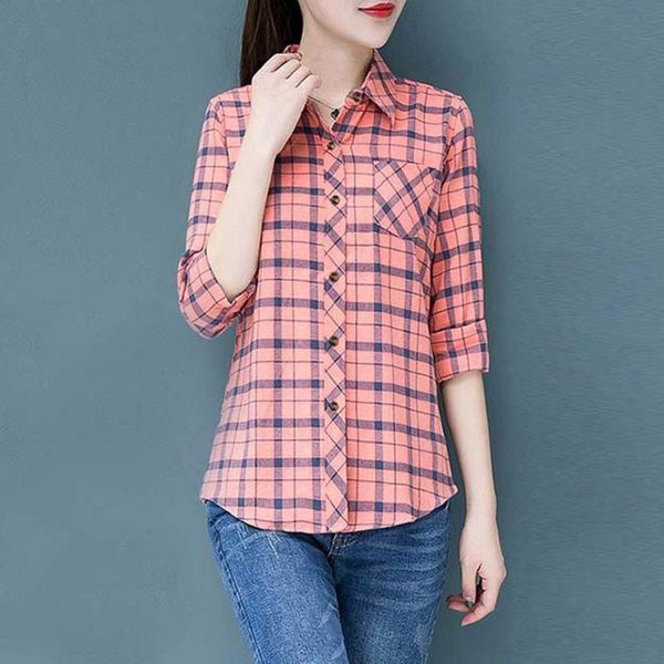 women's blouses & shirts spring women lapel fashion classic plaid shirt preppy style female long sleeve w2, White
women's blouses & shirts spring women lapel fashion classic plaid shirt preppy style female long sleeve w2, White