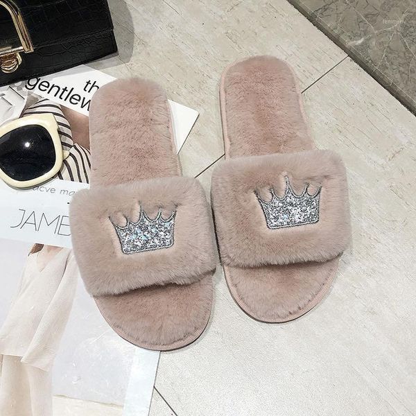 women fur slippers winter plush warm flat indoor shoes female fashion crown pattern home pink fluffy slides1, Black
women fur slippers winter plush warm flat indoor shoes female fashion crown pattern home pink fluffy slides1, Black