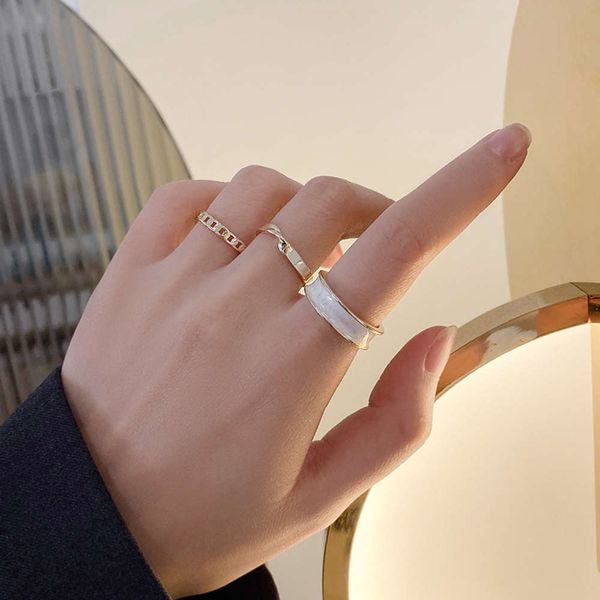 three piece for women's fashion simple design sense of food ring personality light luxury cold wind hand decoration trend, Black
three piece for women's fashion simple design sense of food ring personality light luxury cold wind hand decoration trend, Black