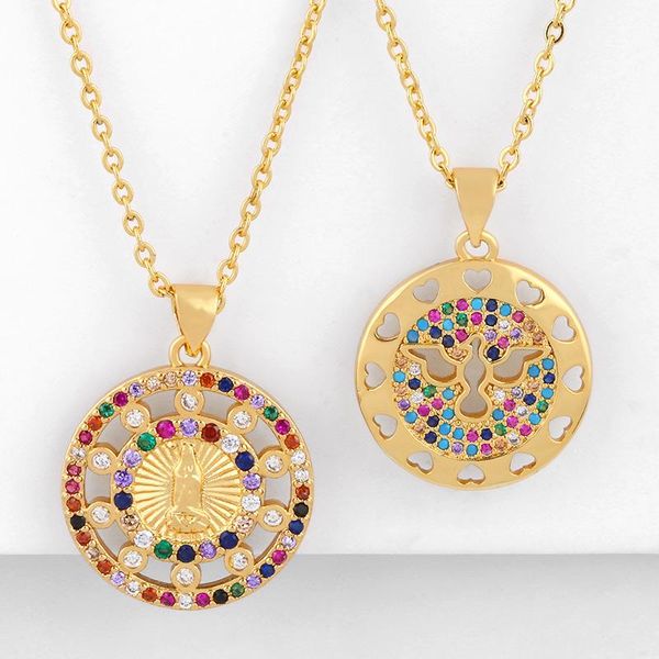 pendant necklaces rainbow virgin mary for women cz zirconia colored round crystal peace dove gold jewelry nkeq27, Silver
pendant necklaces rainbow virgin mary for women cz zirconia colored round crystal peace dove gold jewelry nkeq27, Silver
