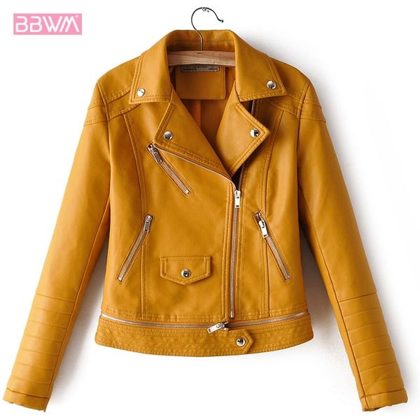 yellow pu lapel long sleeve zipper locomotive women's jacket korean version slim fit autumn windproof female coat black 210507
yellow pu lapel long sleeve zipper locomotive women's jacket korean version slim fit autumn windproof female coat black 210507
