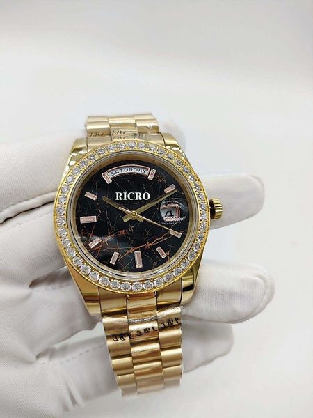 new double calendar log men's mechanical watch 41mm size automatic mechanical movement folding table buckle meteorite surface bar drill, Slivery;golden
new double calendar log men's mechanical watch 41mm size automatic mechanical movement folding table buckle meteorite surface bar drill, Slivery;golden