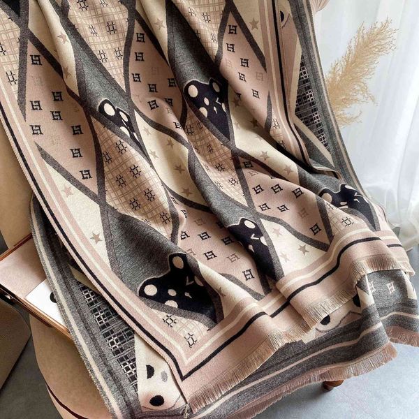 design warm short beard tassel travel elegant autumn and outer imitation cashmere decorative women's versatile lengthened scarf wfen, Blue;gray
design warm short beard tassel travel elegant autumn and outer imitation cashmere decorative women's versatile lengthened scarf wfen, Blue;gray