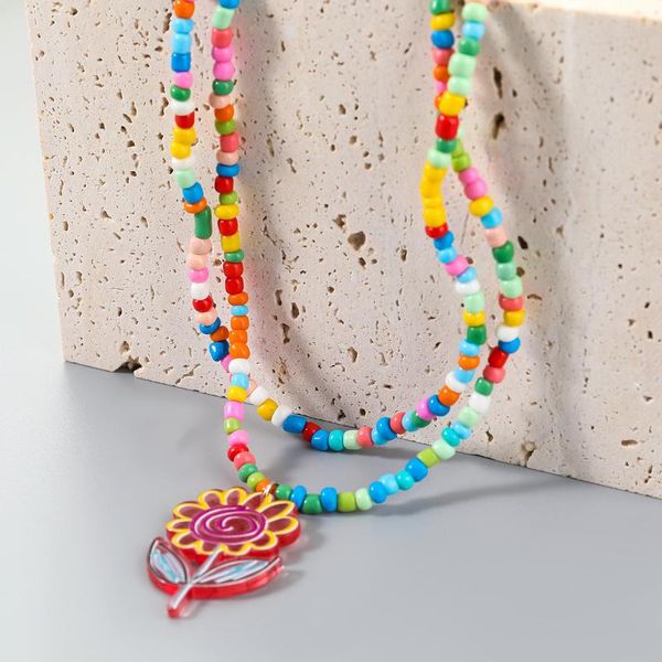 pendant necklaces alloy resin flower double layer necklace female bohemian vintage bead charm 2021 trend grunge for women, Silver
pendant necklaces alloy resin flower double layer necklace female bohemian vintage bead charm 2021 trend grunge for women, Silver