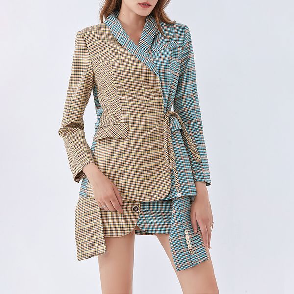 dress msxu feminine stylish tartan plaid contrast lace until blazer casual skirt suit two-piece set, Black;gray
dress msxu feminine stylish tartan plaid contrast lace until blazer casual skirt suit two-piece set, Black;gray