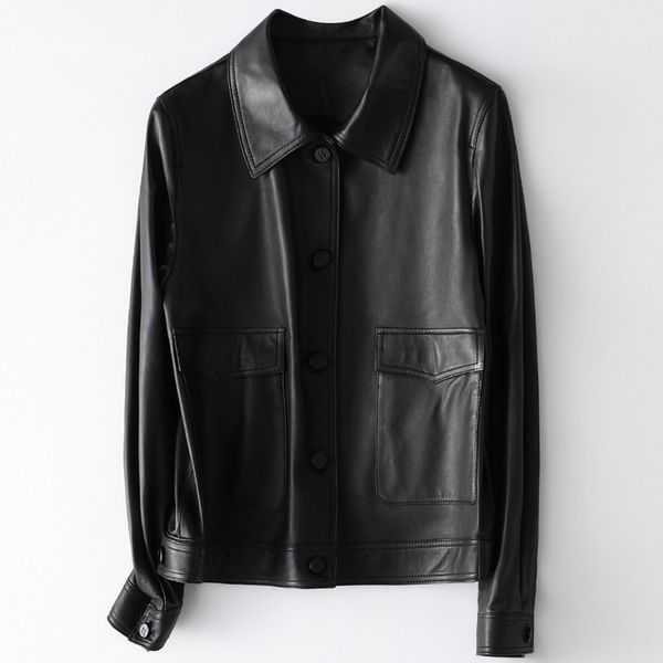 spring and autumn cloth women's short leather et 2021 fashionable new sheep coat, Black;brown
spring and autumn cloth women's short leather et 2021 fashionable new sheep coat, Black;brown