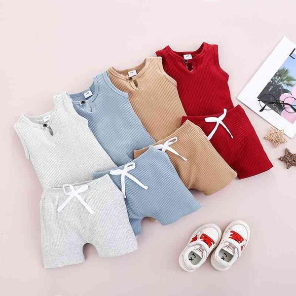 clothing sets summer baby boys girls set solid knitted ribbed sleeveless rib vest shorts outfits infant born girl clothes 2021, White
clothing sets summer baby boys girls set solid knitted ribbed sleeveless rib vest shorts outfits infant born girl clothes 2021, White