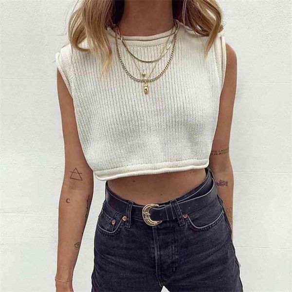 spring and summer women's sweater casual solid color round neck sleeveless loose short 210430, White;black
spring and summer women's sweater casual solid color round neck sleeveless loose short 210430, White;black