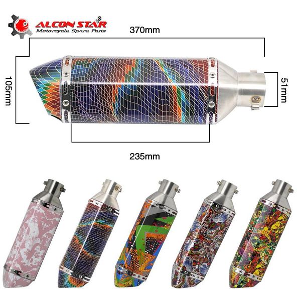 motorcycle exhaust system alconstar- 51mm ak graffiti painted muffler pipe with db killer motocross cafe racer dirt bike gy6 cbr
motorcycle exhaust system alconstar- 51mm ak graffiti painted muffler pipe with db killer motocross cafe racer dirt bike gy6 cbr