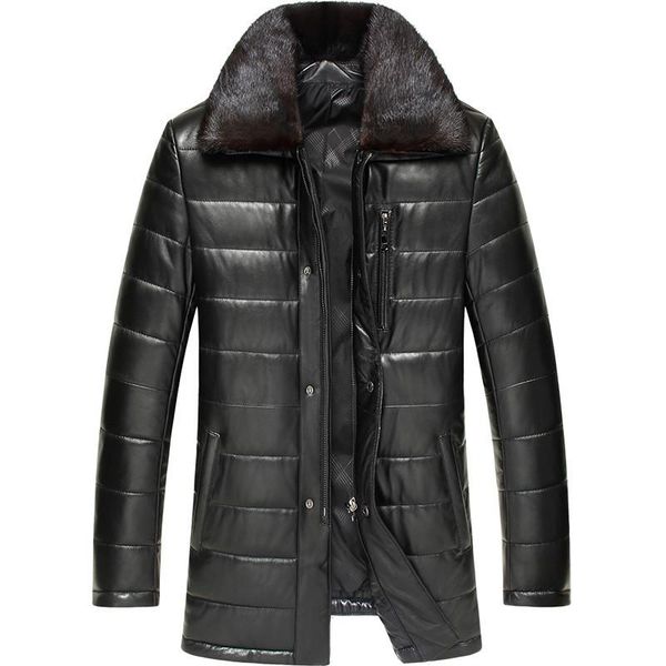 men's leather & faux genuine jacket winter men collar real sheepskin coat for warm down cotton chaqueta lsy070165 my1737, Black
men's leather & faux genuine jacket winter men collar real sheepskin coat for warm down cotton chaqueta lsy070165 my1737, Black