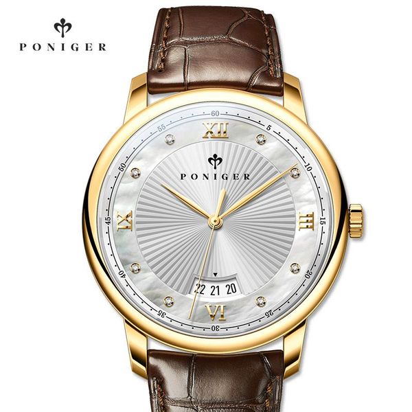 wristwatches poniger luxury genuine leather men quartz watch sapphire glass waterproof date japan movement male wristwacth, Slivery;brown
wristwatches poniger luxury genuine leather men quartz watch sapphire glass waterproof date japan movement male wristwacth, Slivery;brown