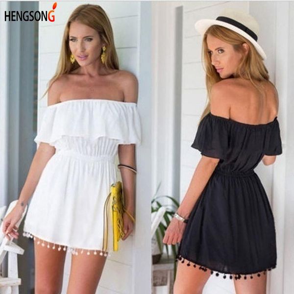 women slash neck beach playsuits summer clothes tassle jumpsuits girls casual playsuit white black women's & rompers, Black;white
women slash neck beach playsuits summer clothes tassle jumpsuits girls casual playsuit white black women's & rompers, Black;white