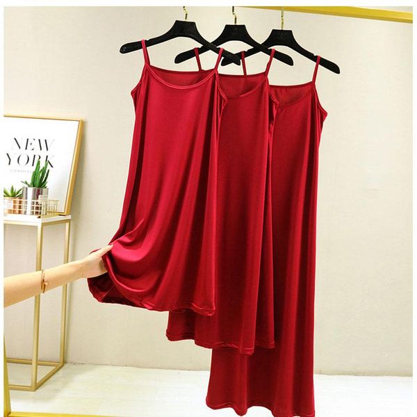 women's sleepwear plus size women dress solid nightdress lingerie silky satin nightie nightgown sleeveless sling nightwear, Black;red
women's sleepwear plus size women dress solid nightdress lingerie silky satin nightie nightgown sleeveless sling nightwear, Black;red
