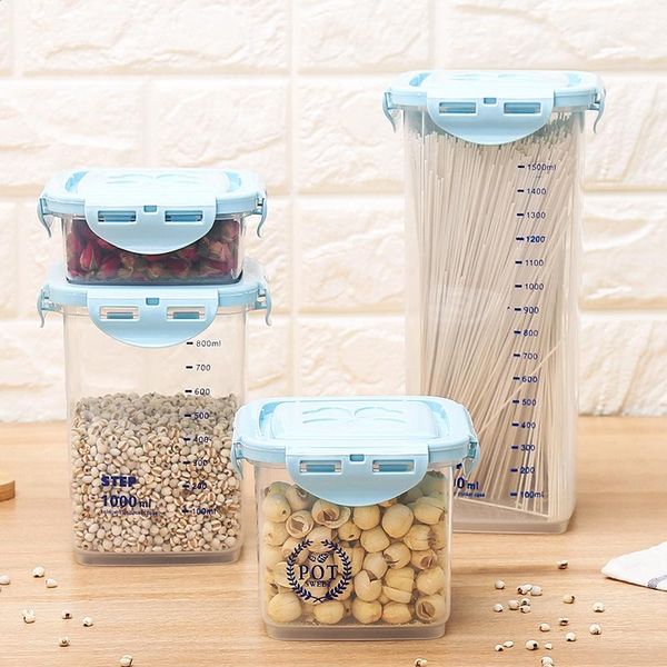 storage bottles & jars square grains sealed tank kitchen clasp transparent plastic moistureproof food receiving box
storage bottles & jars square grains sealed tank kitchen clasp transparent plastic moistureproof food receiving box