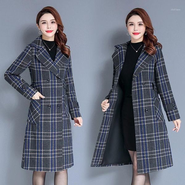 women's wool & blends autumn winter clothes woolen jacket women long casual plaid coat thickness warm jackets double breasted outwear x, Black
women's wool & blends autumn winter clothes woolen jacket women long casual plaid coat thickness warm jackets double breasted outwear x, Black