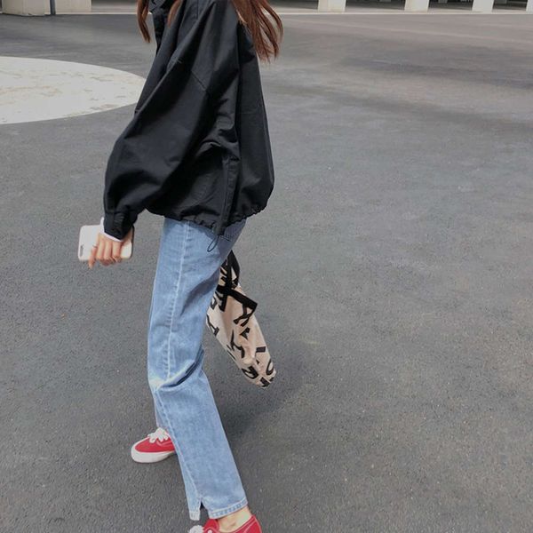 little bit of small careful machine tube thin women's simple casual pants, Blue
little bit of small careful machine tube thin women's simple casual pants, Blue