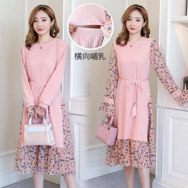 maternity dresses fashion knitted breastfeeding nursing dress print chiffon long sleeve casual pregnancy clothes party, White
maternity dresses fashion knitted breastfeeding nursing dress print chiffon long sleeve casual pregnancy clothes party, White