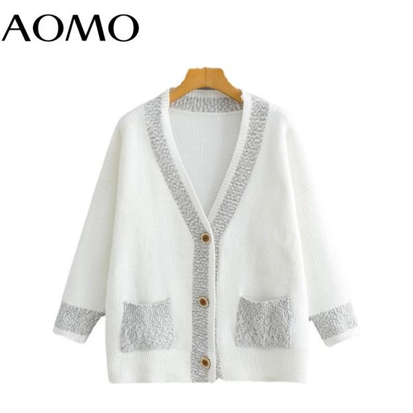 women's knits & tees aomo 2021 women white pocket knitted cardigan sweater jumper vintage long sleeve button-up female outerwear bc141a
women's knits & tees aomo 2021 women white pocket knitted cardigan sweater jumper vintage long sleeve button-up female outerwear bc141a