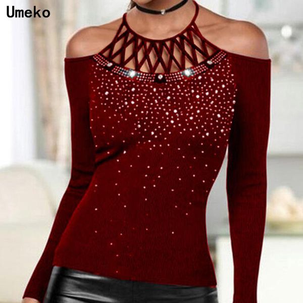 women's t-shirt plus size spring autumn halter sequins off the shoulder tee diamond strapless solid color long sleeve tshirt clothes, White
women's t-shirt plus size spring autumn halter sequins off the shoulder tee diamond strapless solid color long sleeve tshirt clothes, White