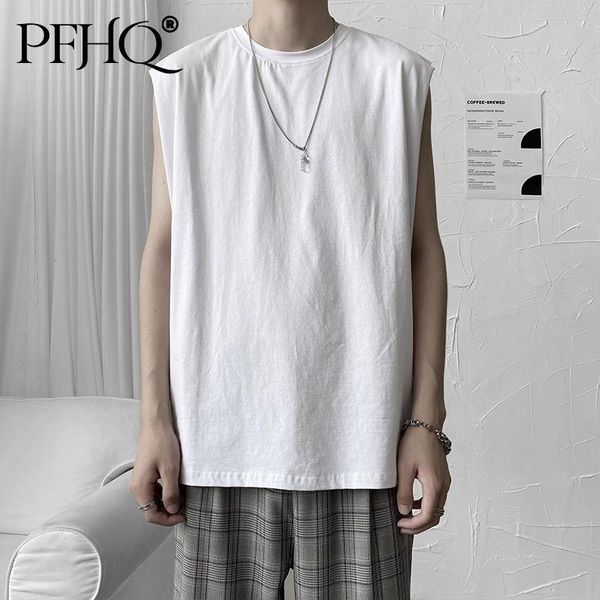 men' tank pfhq summer sleeveless white tee lightweight loose solid color round collar causal mid length tpps male 21d1392, White;black
men' tank pfhq summer sleeveless white tee lightweight loose solid color round collar causal mid length tpps male 21d1392, White;black