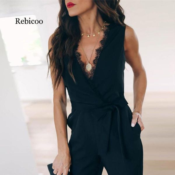 women's jumpsuits & rompers explosion models 2021 summer fashion lace strap jumpsuit, Black;white
women's jumpsuits & rompers explosion models 2021 summer fashion lace strap jumpsuit, Black;white
