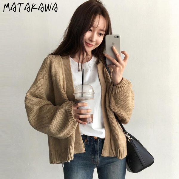 women's knits & tees matakawa female cardigan autumn lazy sweater jackets korean loose short black all-match knitted long sleeve sweate, White
women's knits & tees matakawa female cardigan autumn lazy sweater jackets korean loose short black all-match knitted long sleeve sweate, White
