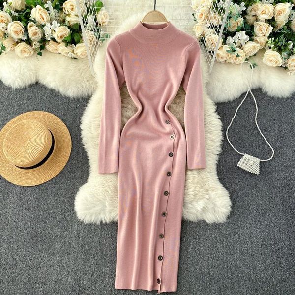 casual dresses singreiny design breasted knitted dress women retro stand collar long sleeve slim pencil autumn winter warm bodycon, Black;gray
casual dresses singreiny design breasted knitted dress women retro stand collar long sleeve slim pencil autumn winter warm bodycon, Black;gray