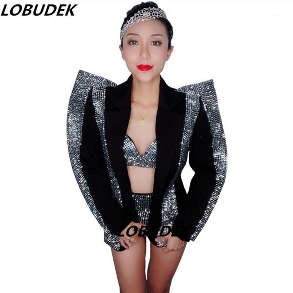women's tracksuits women silvery rhinestones bikini jacket 3 piece sets nightclub singer dj stage wear party catwalk show dance costume, Gray
women's tracksuits women silvery rhinestones bikini jacket 3 piece sets nightclub singer dj stage wear party catwalk show dance costume, Gray