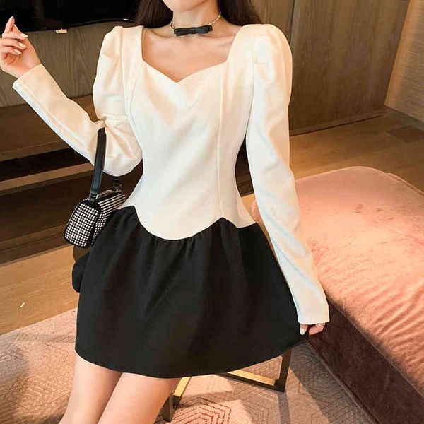 llzacoosh fashion women summer square collar long sleeve white black patchwork street a line mini dress 210514, Black;gray
llzacoosh fashion women summer square collar long sleeve white black patchwork street a line mini dress 210514, Black;gray