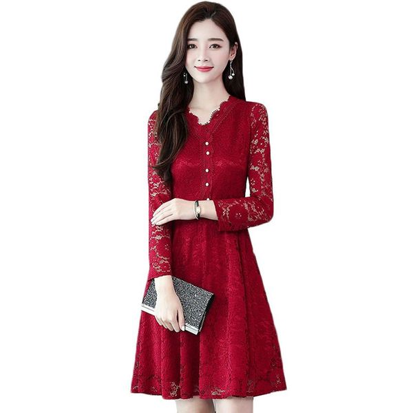 casual dresses lace dress women 2021 spring autumn slim hollow v-neck party warm winter elegant ladies office, Black;gray
casual dresses lace dress women 2021 spring autumn slim hollow v-neck party warm winter elegant ladies office, Black;gray