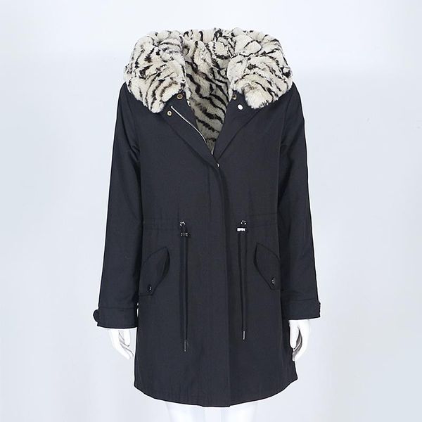 women's fur & faux oftbuy 2021 leopard long waterproof parka winter jacket women real coat natural rex warm detachable outerwear, Black
women's fur & faux oftbuy 2021 leopard long waterproof parka winter jacket women real coat natural rex warm detachable outerwear, Black