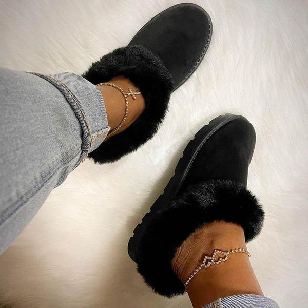 women slippers furry winter warm suede shoes flat slides comfortable home slip on rubber footwear soft plus size 34-43, Black
women slippers furry winter warm suede shoes flat slides comfortable home slip on rubber footwear soft plus size 34-43, Black
