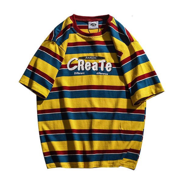 summer ins striped short t-shirt hip hop loose in the wild fashion superior couple's streetwear clothes, White;black
summer ins striped short t-shirt hip hop loose in the wild fashion superior couple's streetwear clothes, White;black
