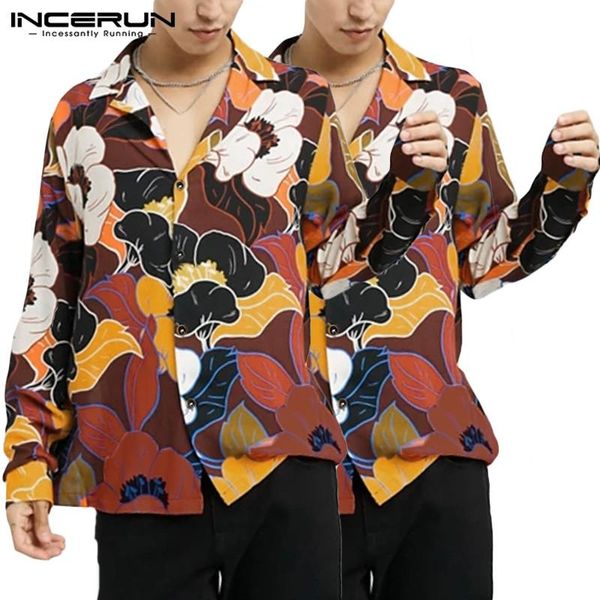 men long sleeve lapel neck camisa incerun ethnic style print shirts casual buttons floral blouse man holiday comfy chemise 5xl 7 men's, White;black
men long sleeve lapel neck camisa incerun ethnic style print shirts casual buttons floral blouse man holiday comfy chemise 5xl 7 men's, White;black