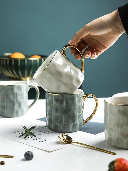 mugs ins ceramic coffee mug with handgrip europe simple style office home use under glazed creative gold inlay 300ml
mugs ins ceramic coffee mug with handgrip europe simple style office home use under glazed creative gold inlay 300ml