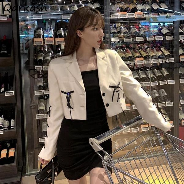 women's suits & blazers women streetwear cool fashionable ribbons white short clothing all-match sweet girls korean outerwear, White;black
women's suits & blazers women streetwear cool fashionable ribbons white short clothing all-match sweet girls korean outerwear, White;black