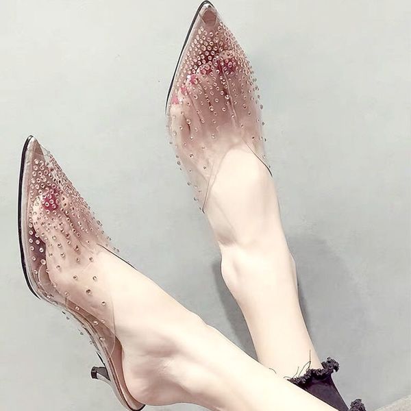 slippers summer transparent rhinestone muller shoes contracted fish mouth shallow show white low heel cool woman 8hjl, Black
slippers summer transparent rhinestone muller shoes contracted fish mouth shallow show white low heel cool woman 8hjl, Black