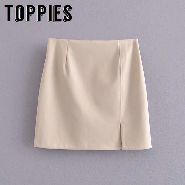 ies new beige pu leather mini skirt women split skirts faldas fashion jupe 210412, Black
ies new beige pu leather mini skirt women split skirts faldas fashion jupe 210412, Black