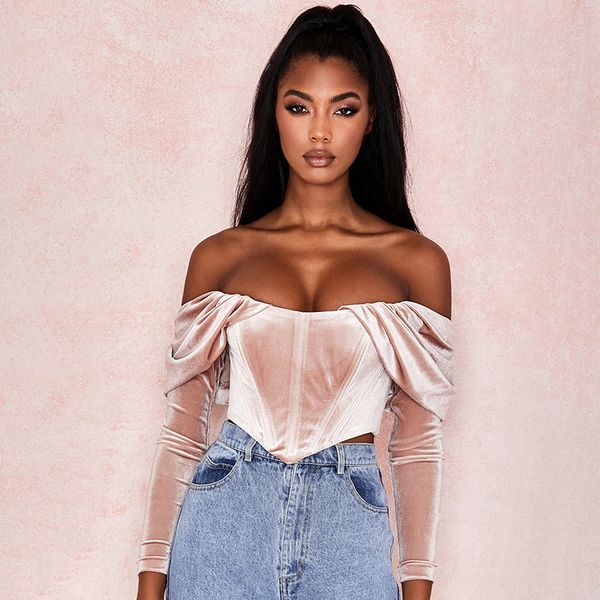 elegant pink ruched crop female puff sleeve slash ne slim fashion cropped bustier streetwearhigh quality, White
elegant pink ruched crop female puff sleeve slash ne slim fashion cropped bustier streetwearhigh quality, White